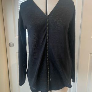 Soft surroundings super soft light weight sweater with gold bead detail